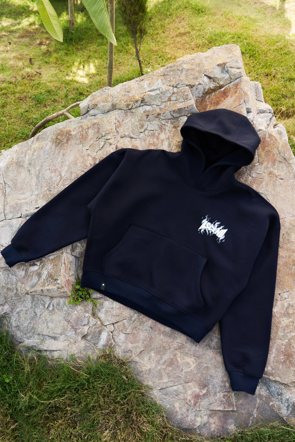 Rising Unisex Oversized Navy Hoodie