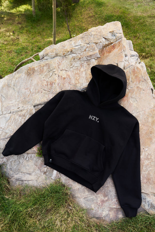 Ascend Dimonte Unisex Oversized Black Hoodie