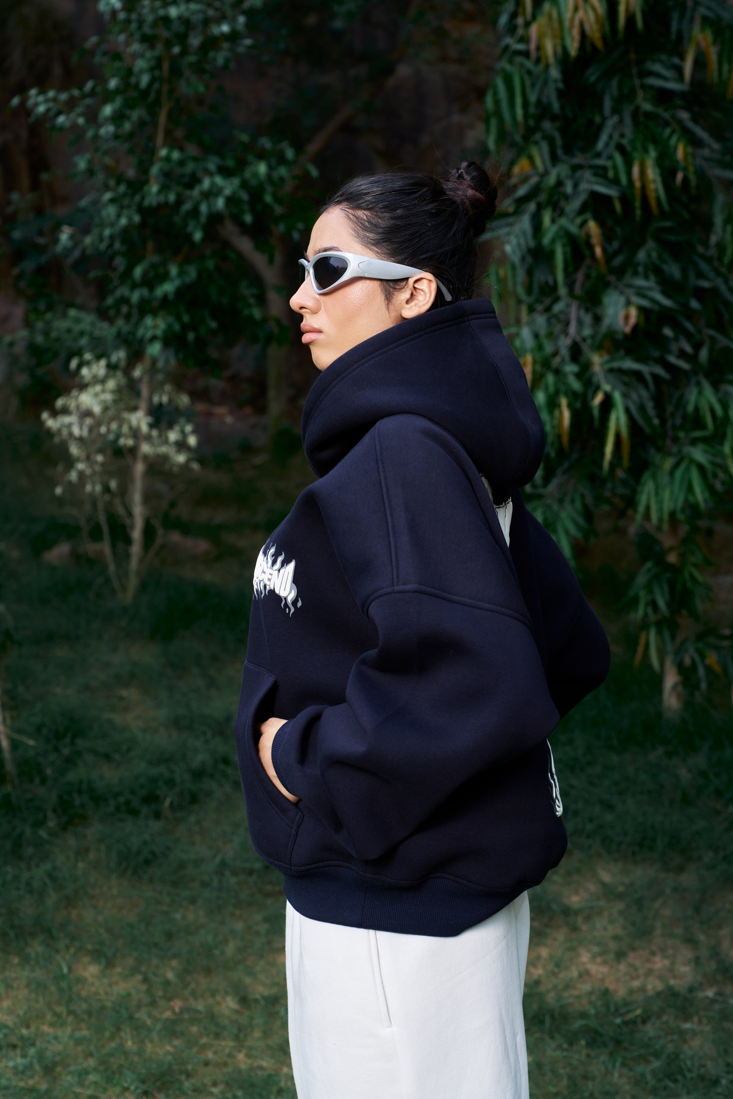 Rising Unisex Oversized Navy Hoodie