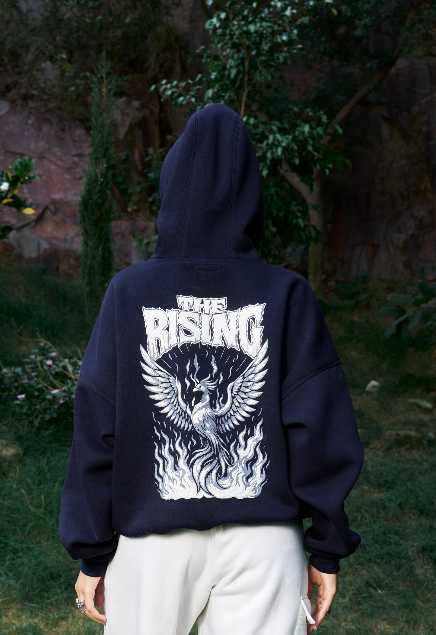 Rising Unisex Oversized Navy Hoodie