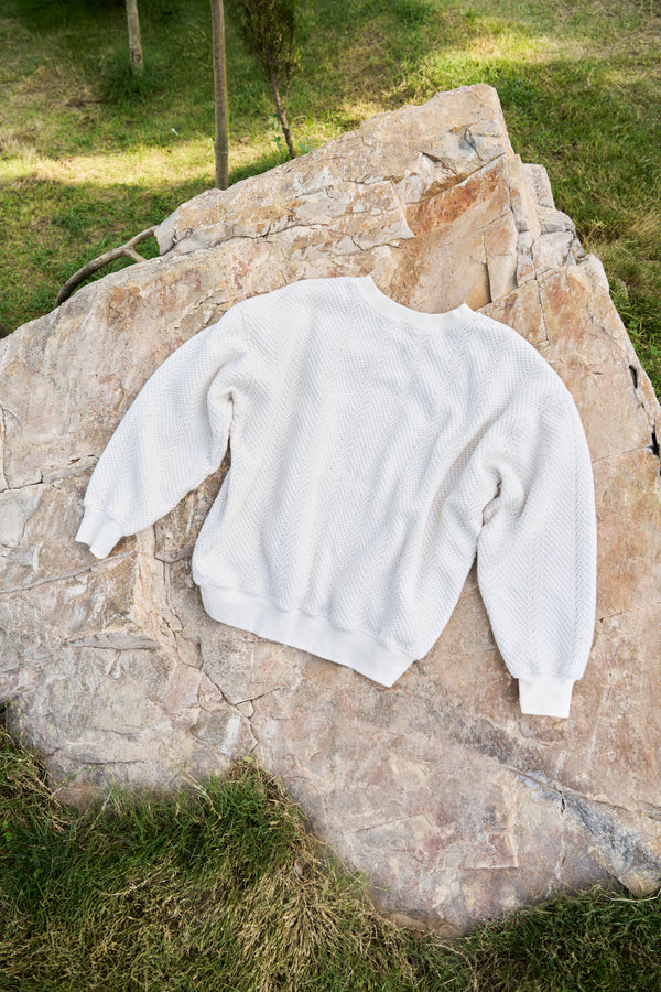 Ascend Unisex Oversized Off White Sweater back