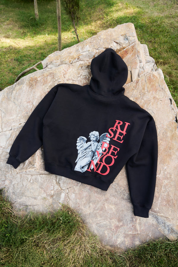 Angel Unisex Oversized Black Hoodie back