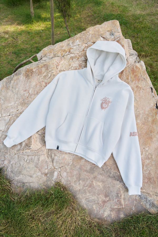 Spirit Bloom Unisex Oversized Zip-Up Hoodie