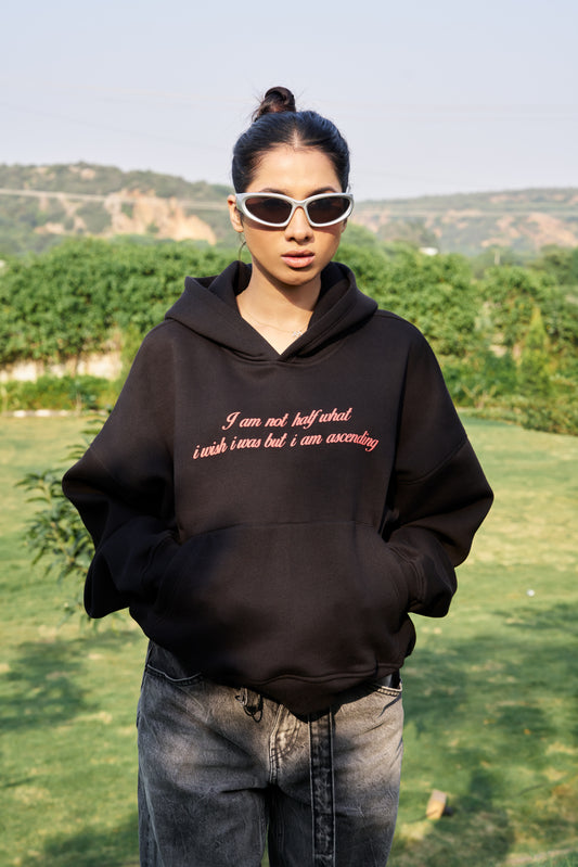Angel Unisex Oversized Black Hoodie