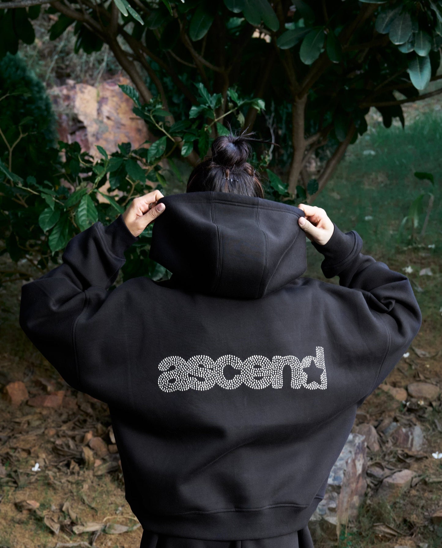 Ascend Dimonte Unisex Oversized Black Hoodie