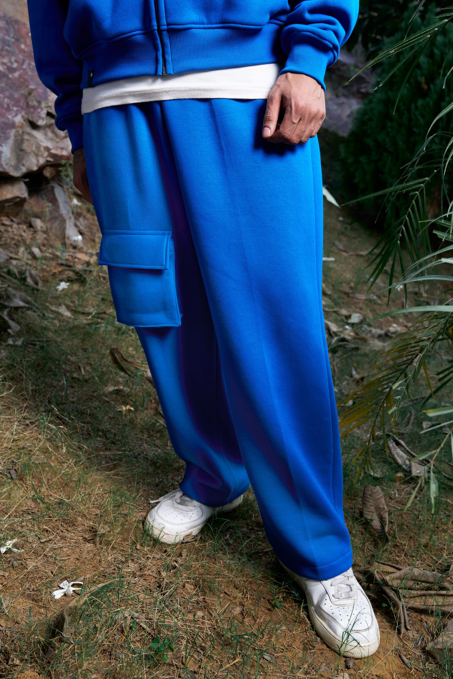 HZY Front Pocket Unisex Oversized Cobalt Blue Jogger