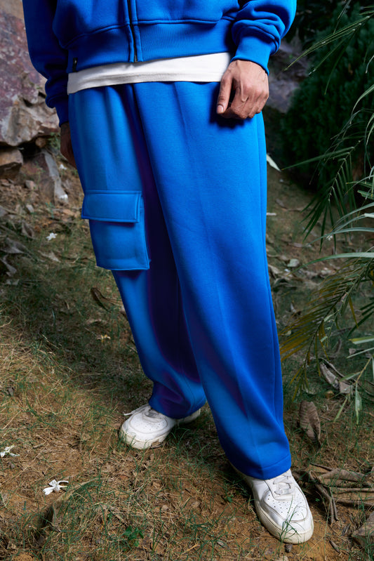 HZY Front Pocket Unisex Oversized Cobalt Blue Jogger