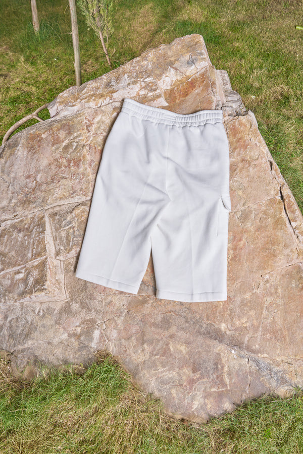 Basic Unisex Oversized Off White Jorts