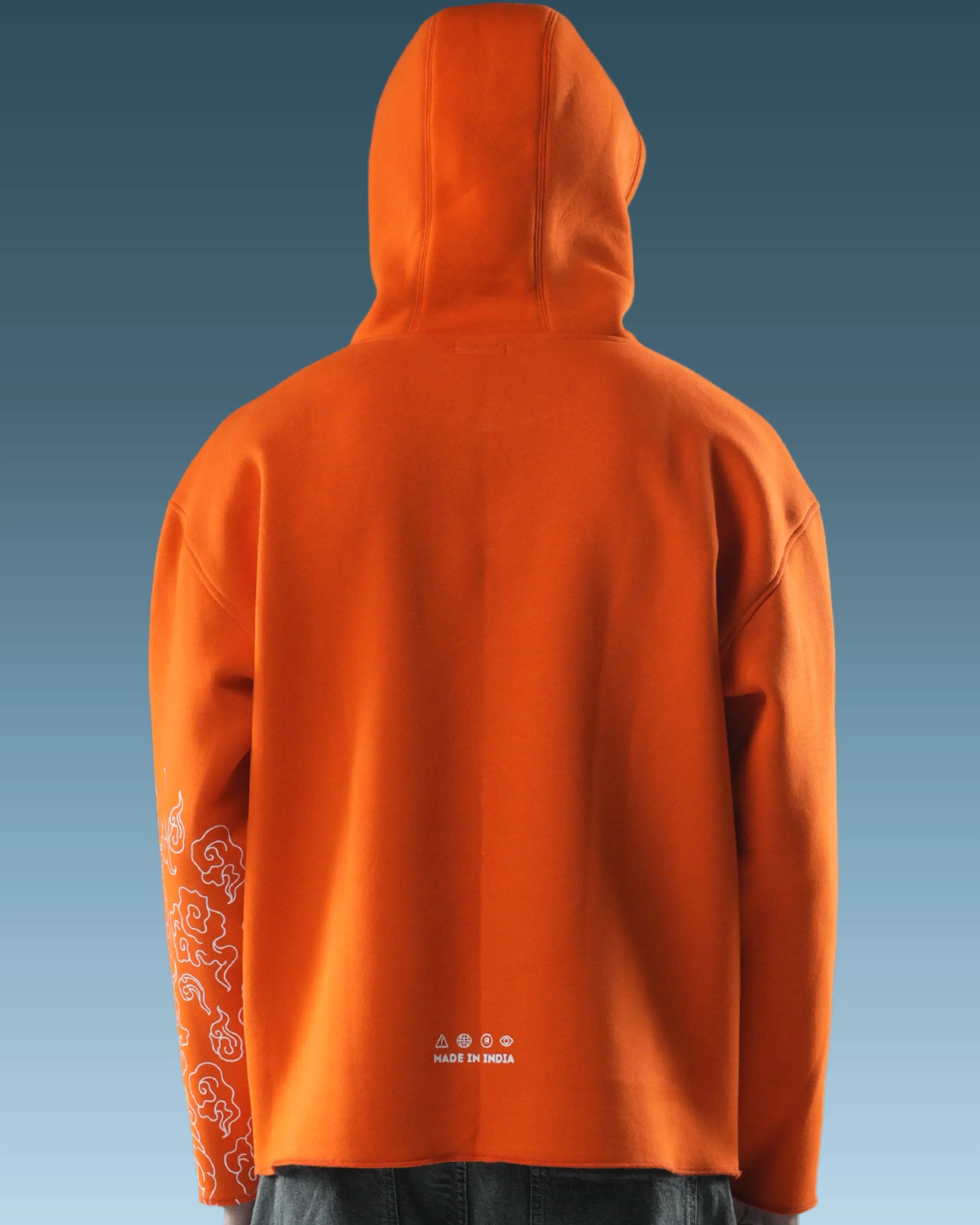 Orange unisex premium printed hoodie