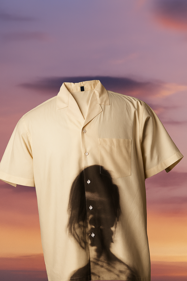 Evolve Hazed Out Off-White Cotton Graphic Shirt