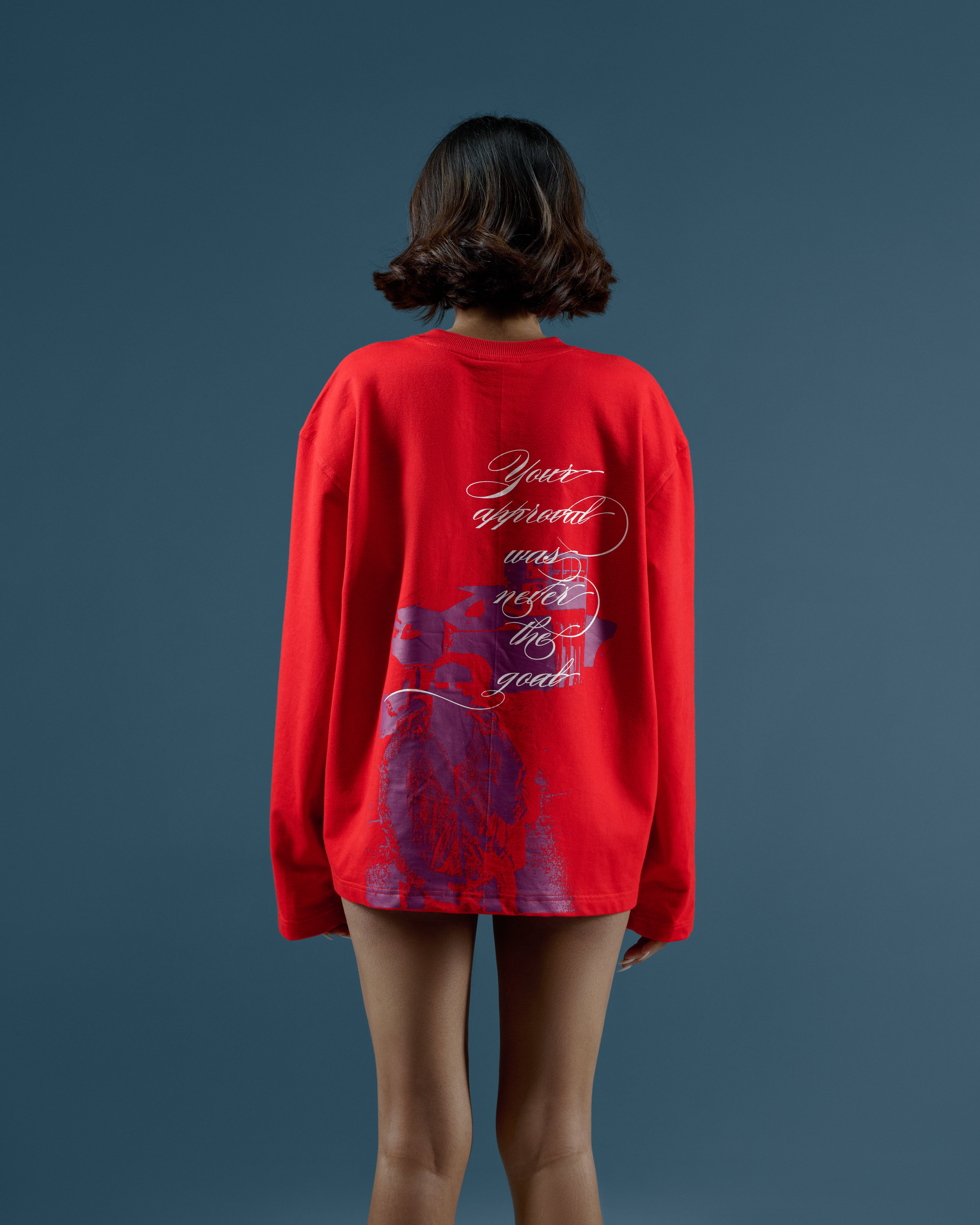 NO CRITICS RED FULL SLEEVE CROPPED TEE-thumbmail-6