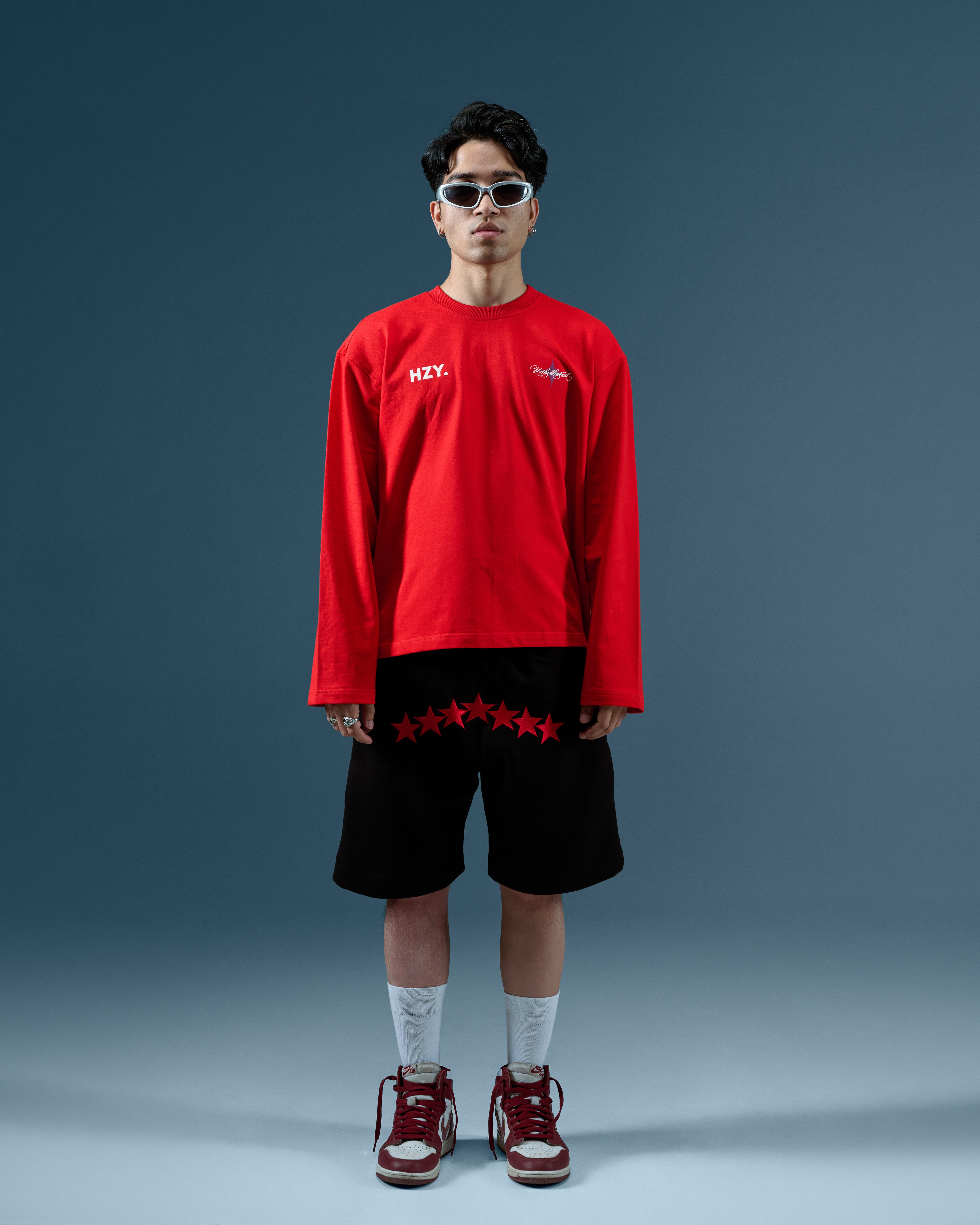 NO CRITICS RED FULL SLEEVE CROPPED TEE-thumbmail-3