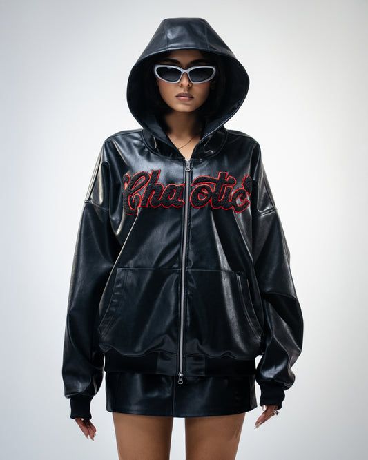 Obsidian Leather Zip-Up