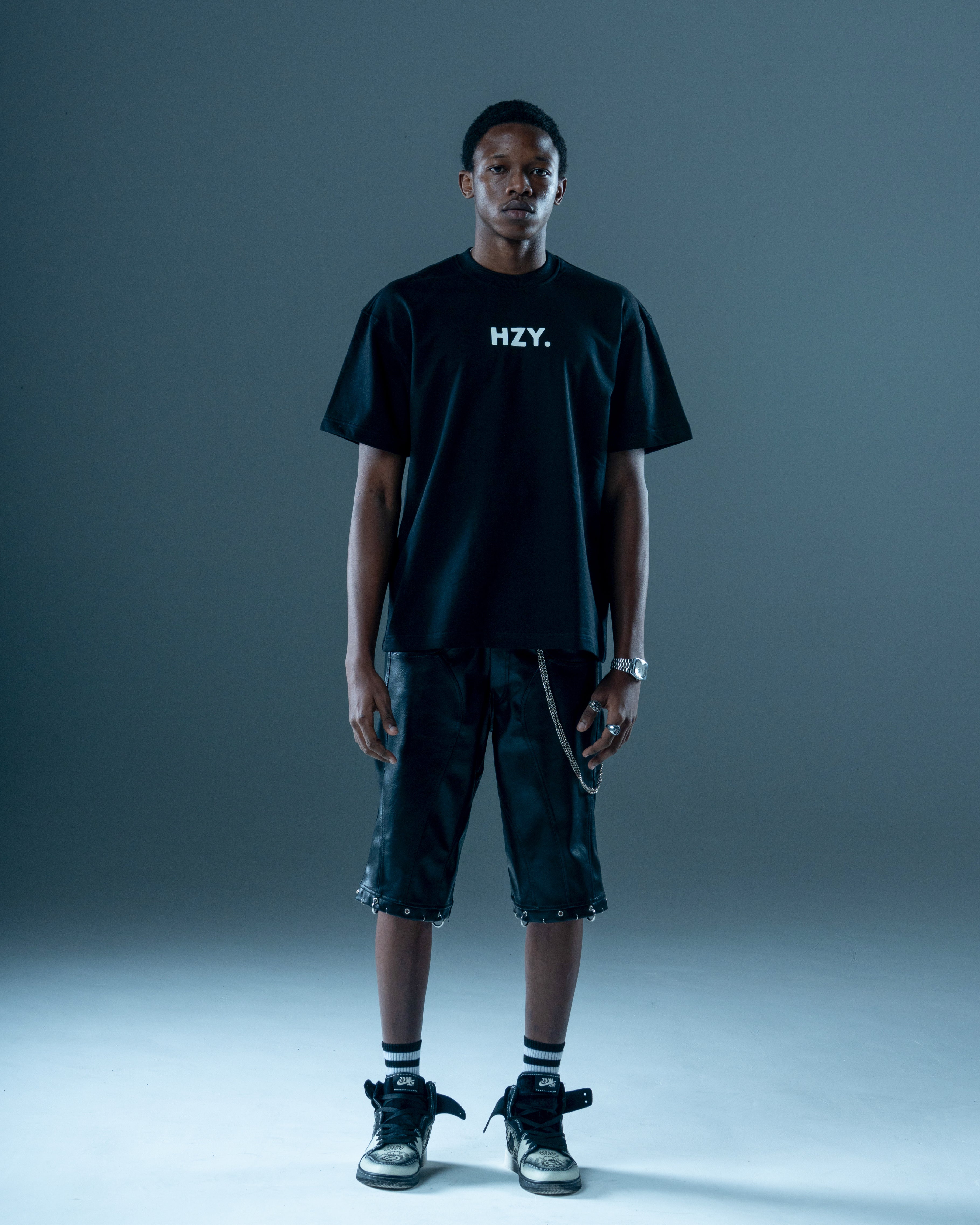 Reflective black oversized T-shirt
