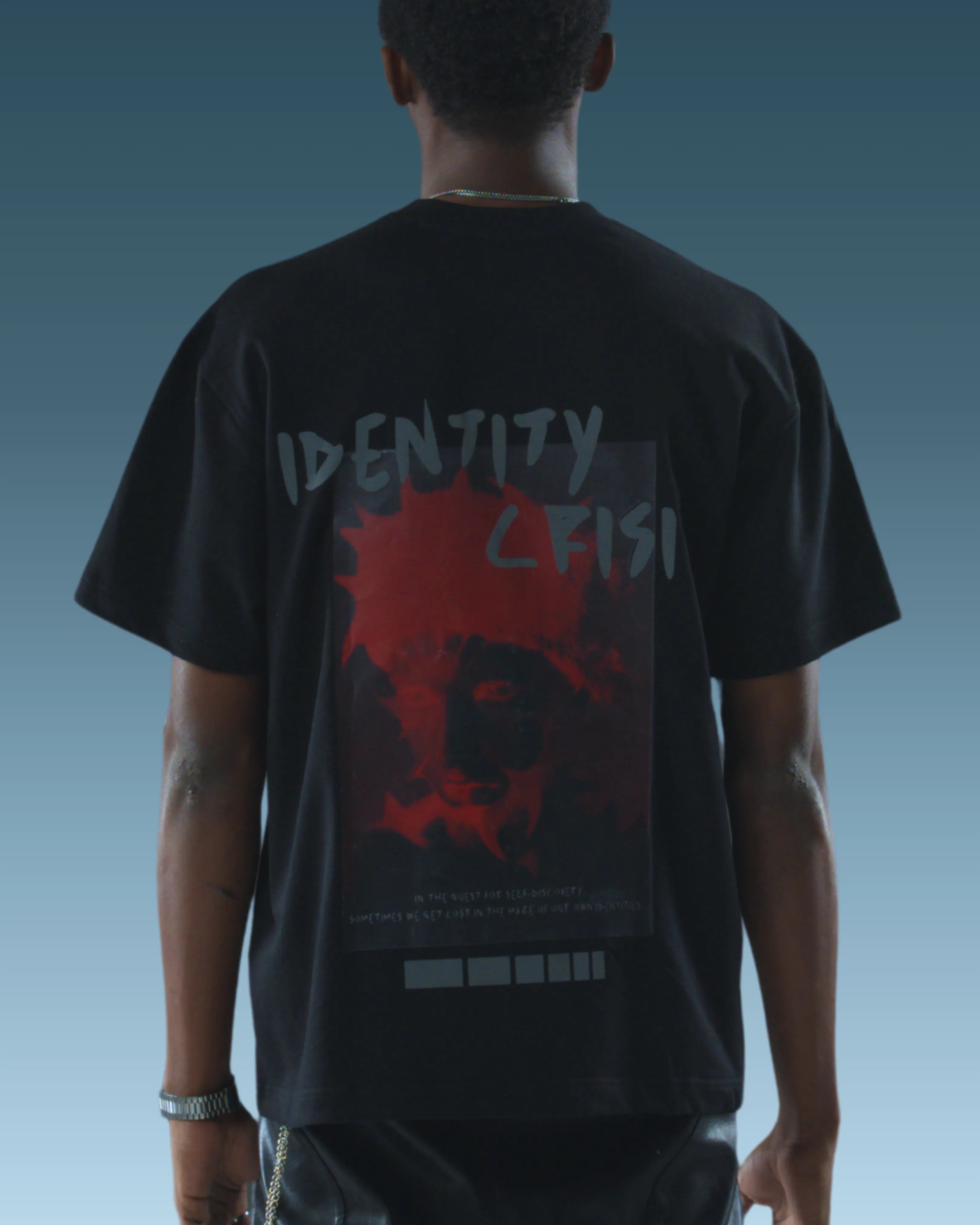 Printed black oversized premium cotton tshirt