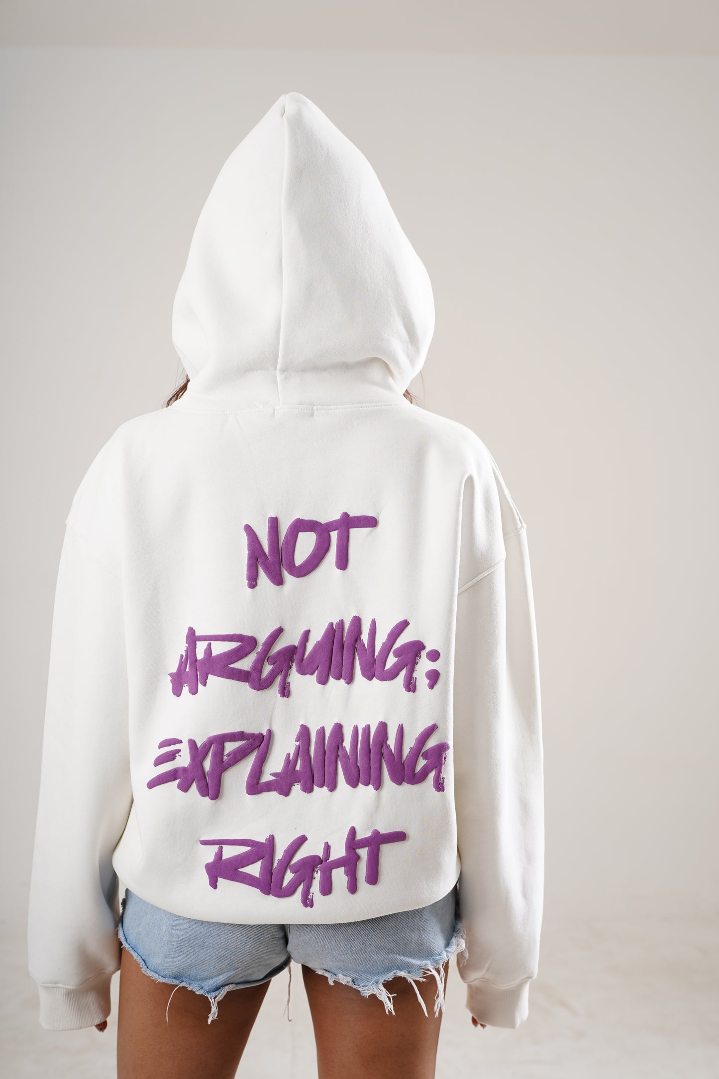Not Arguing Hoodie - oversized unisex sweatshirt back printed