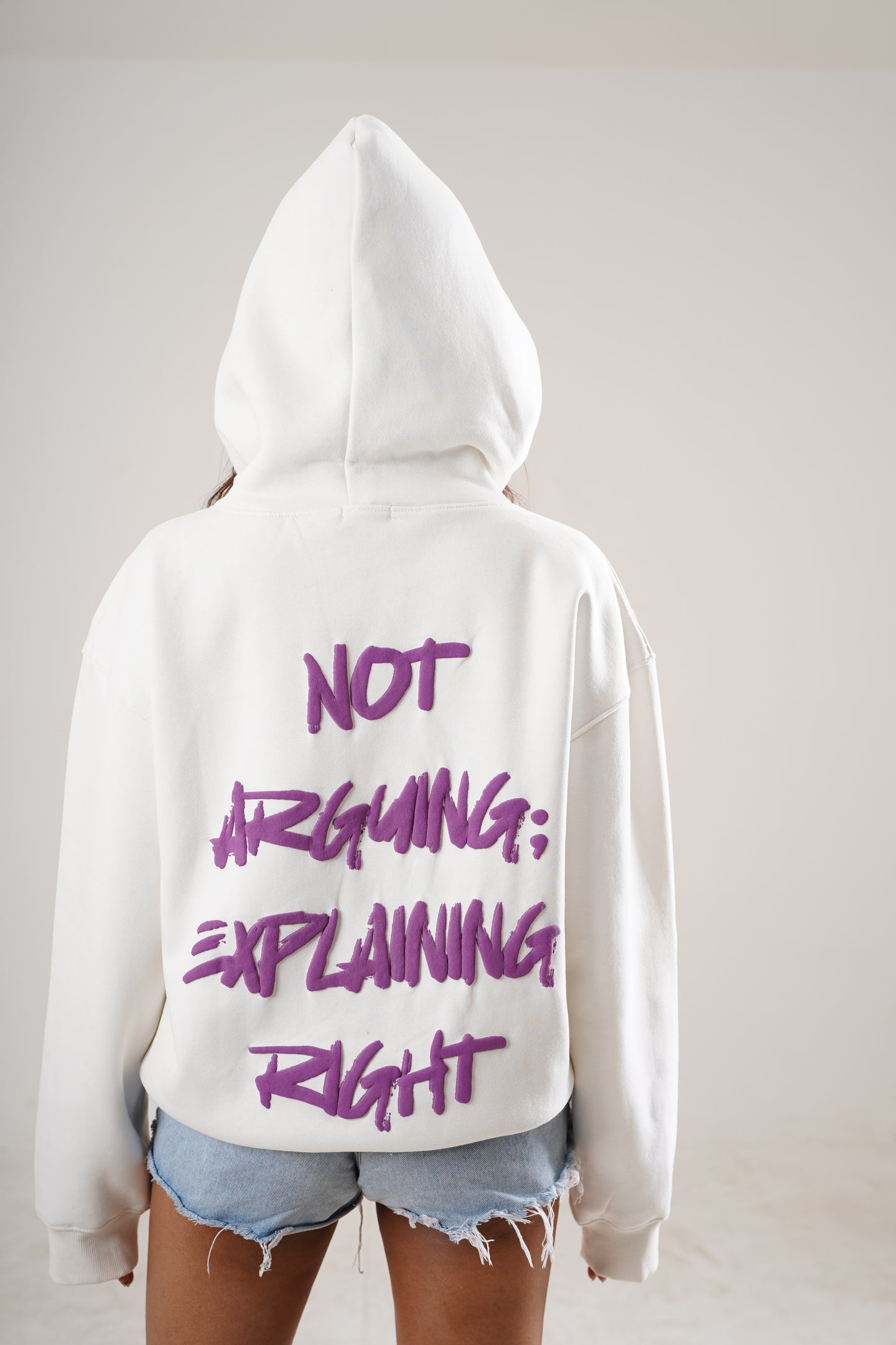 Not Arguing Hoodie - oversized unisex sweatshirt back printed