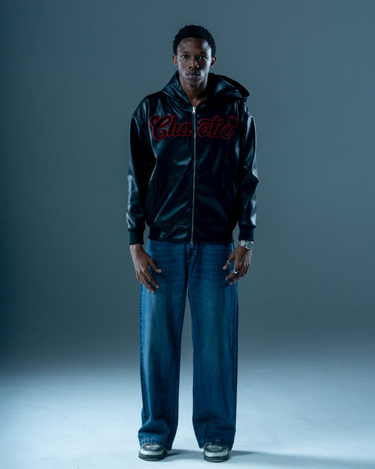 Obsidian Leather Zip-Up