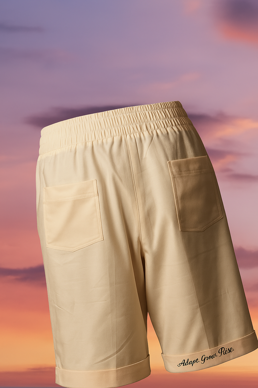 Off-white premium cotton-twill Evolve co-ord shorts