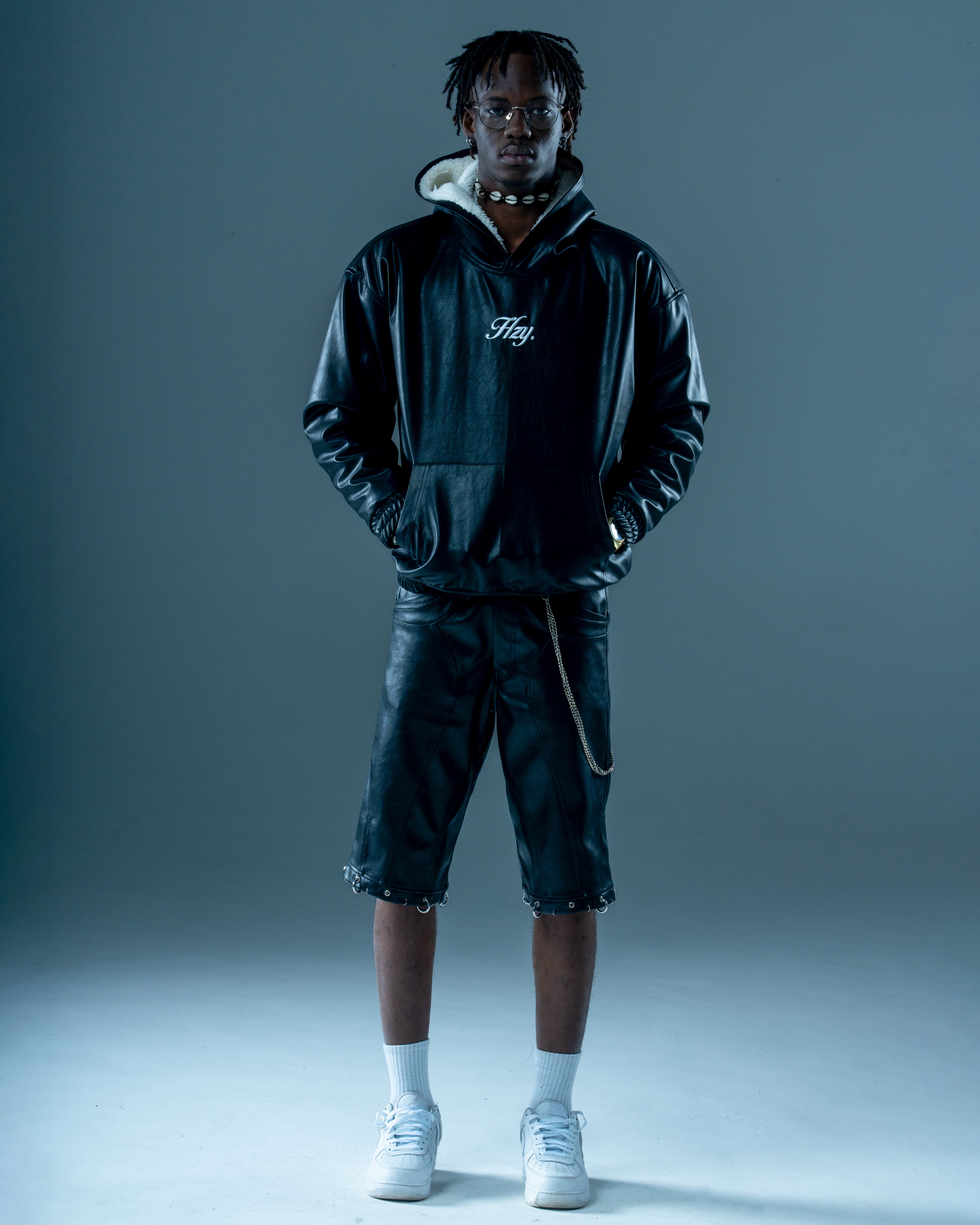 Onyx Oversized Black Leather Hoodie | HZY Streetwear – HZYCLO
