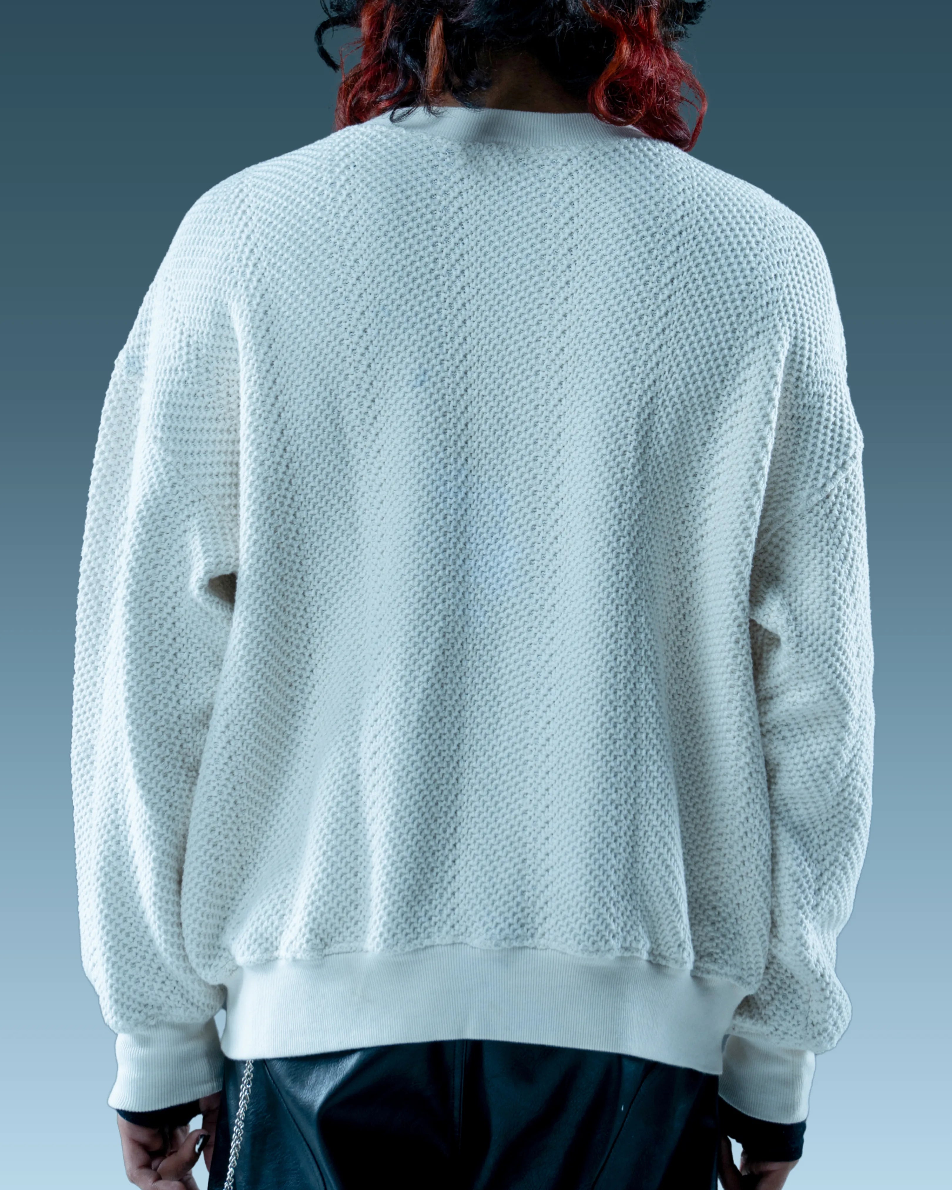 Premium White knit sweater for men
