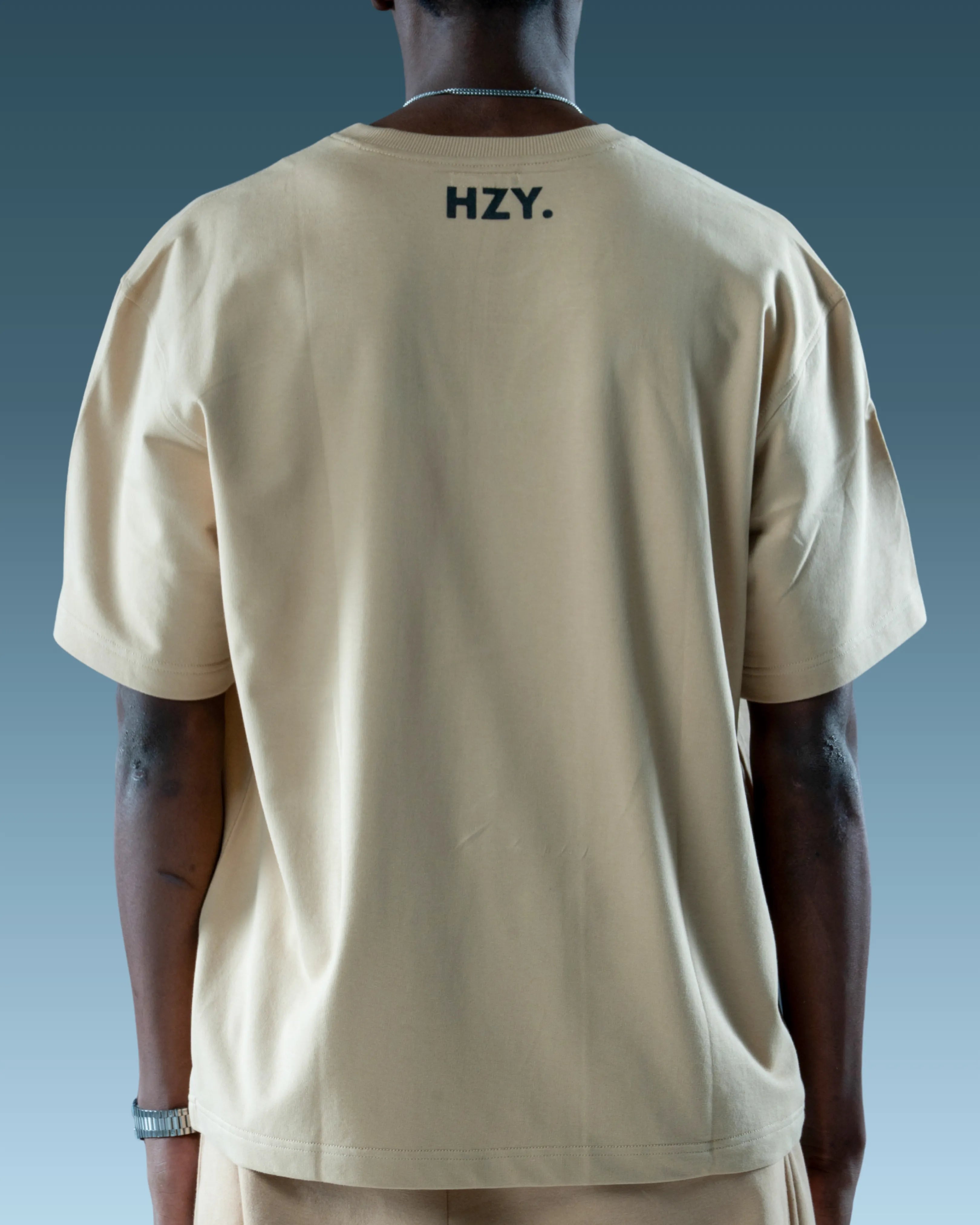 Unisex Beige Premium Oversized printed tee