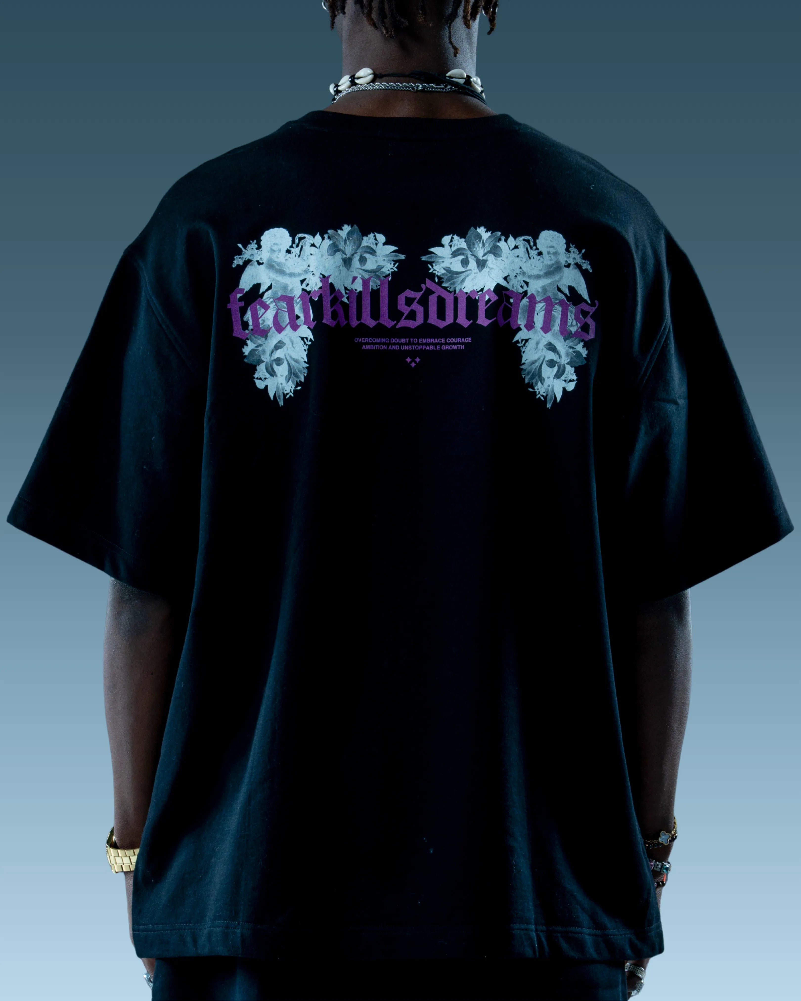 Black Printed Oversized tee
