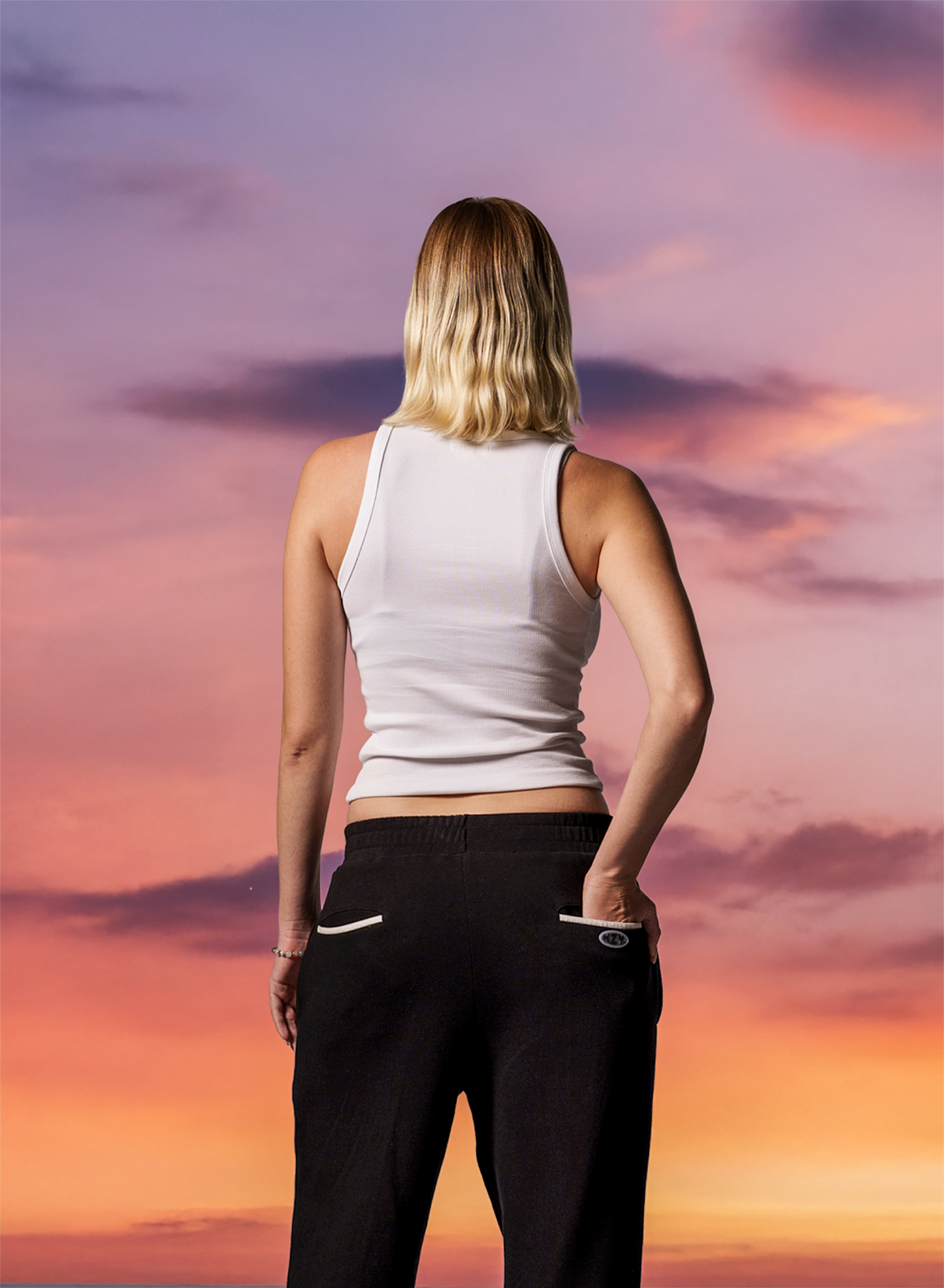 Evolve Off-White Slim-Fit Ribbed Tank Top