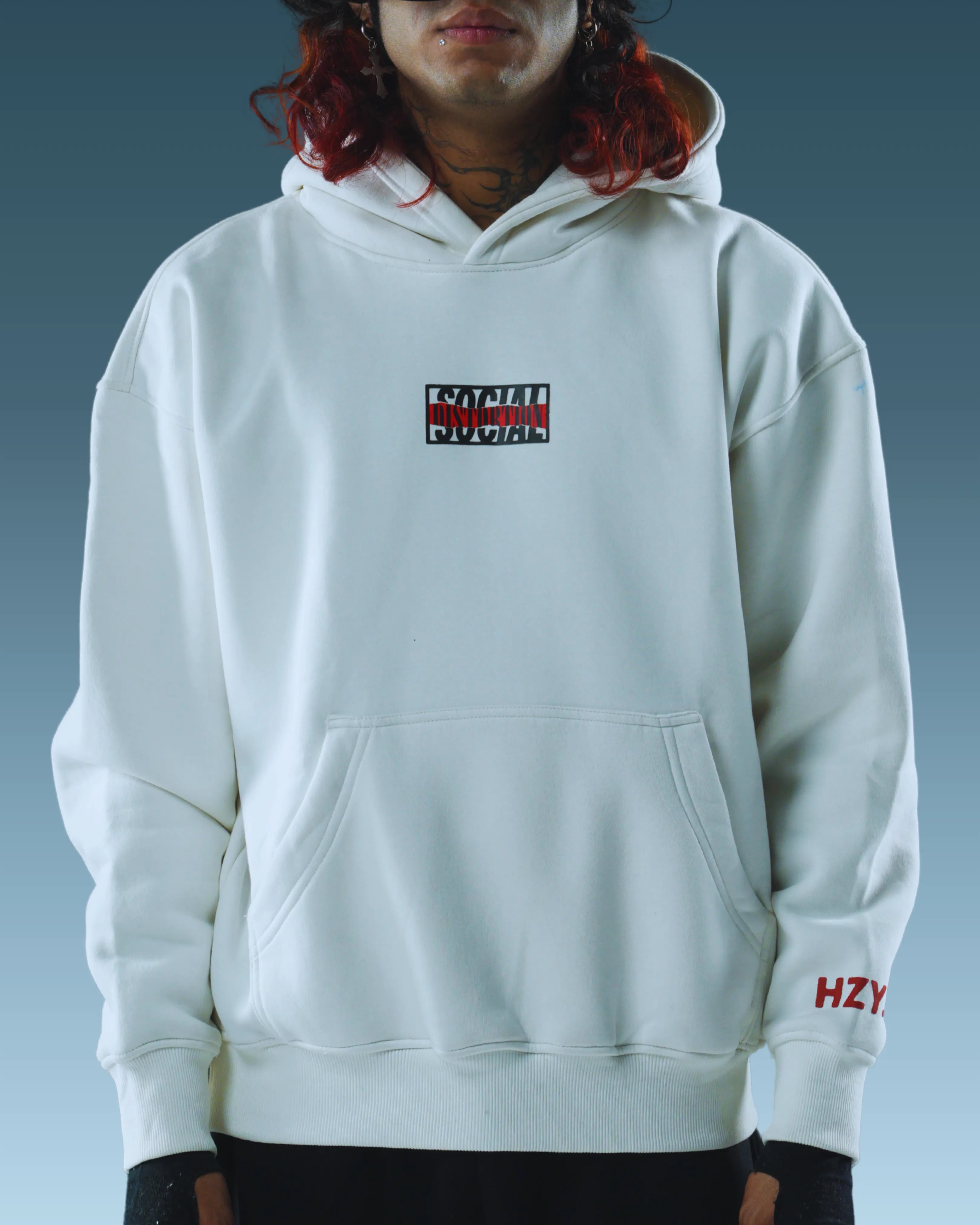 White oversized premium hoodie