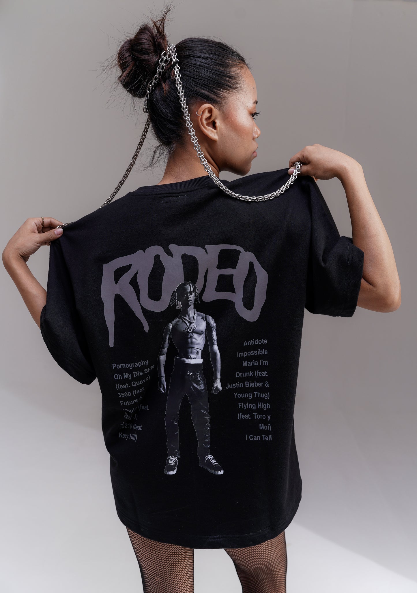 Rodeo Black Reflective Oversized Tee