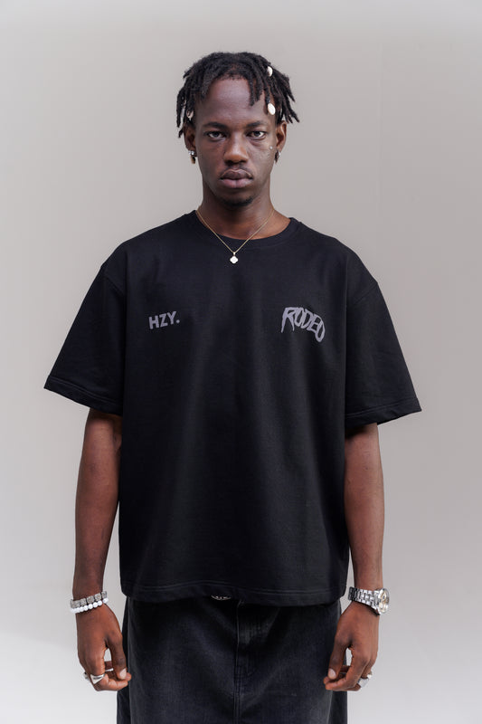 Rodeo Black Reflective Oversized Tee