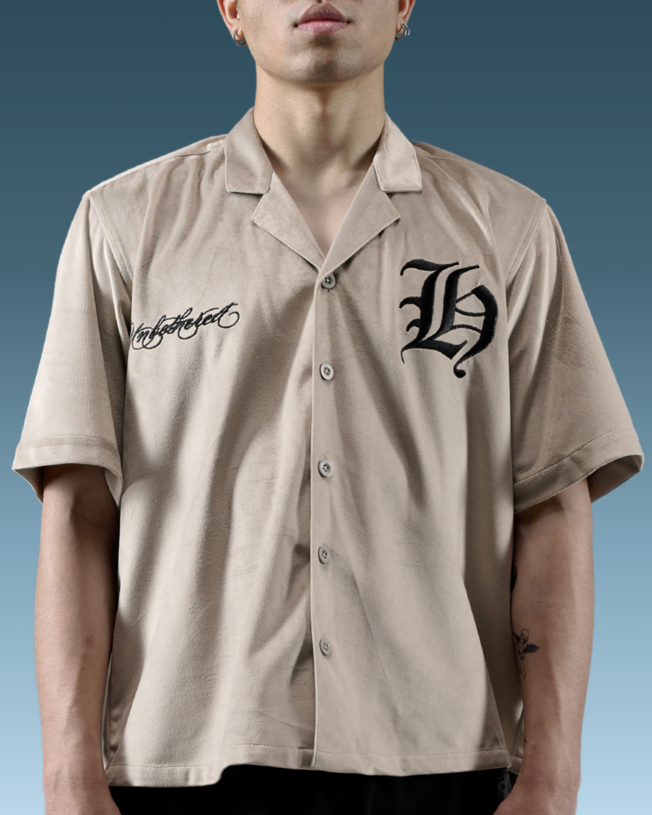 light brown shirt for men half sleeve