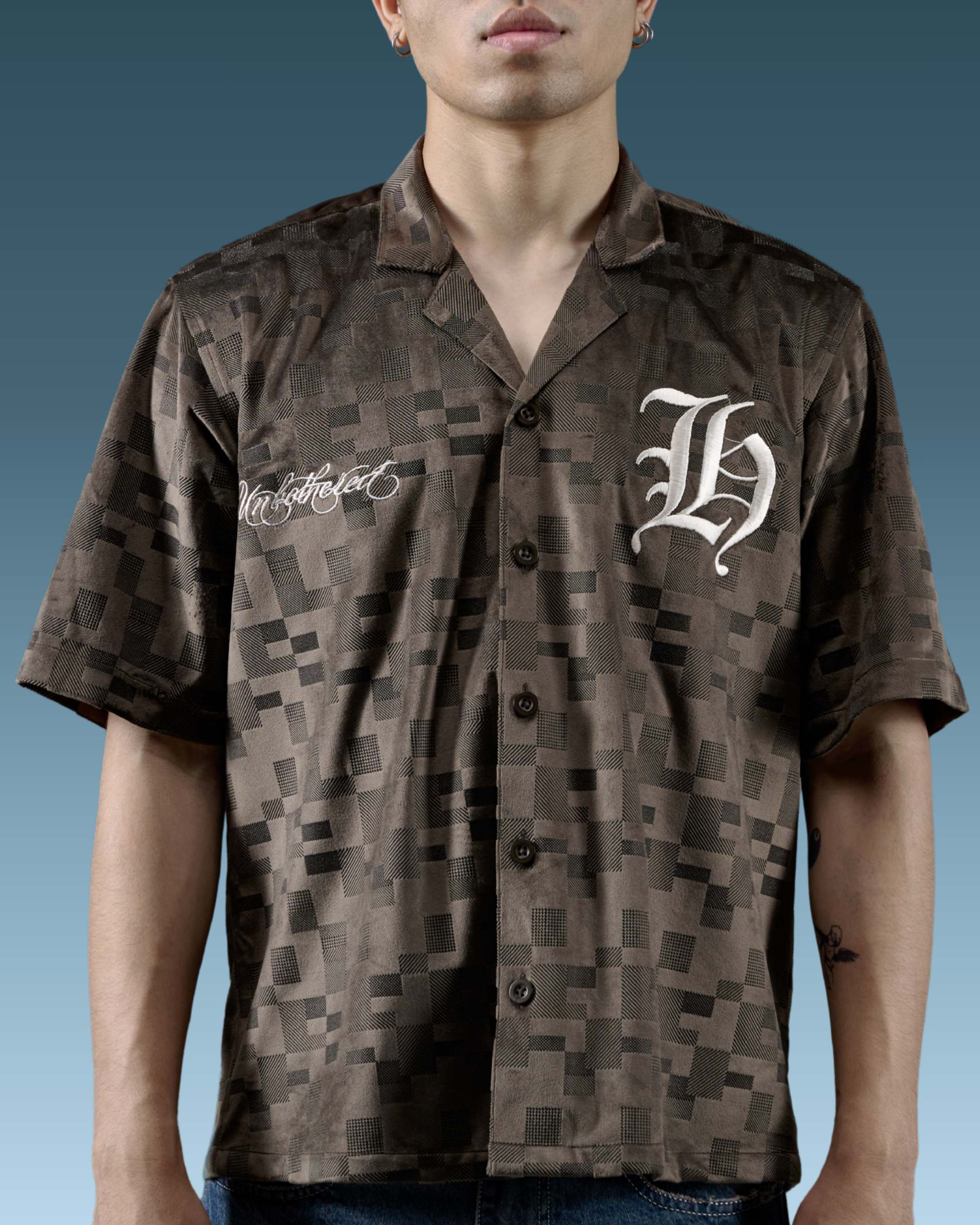 men's oversized half sleeve shirt