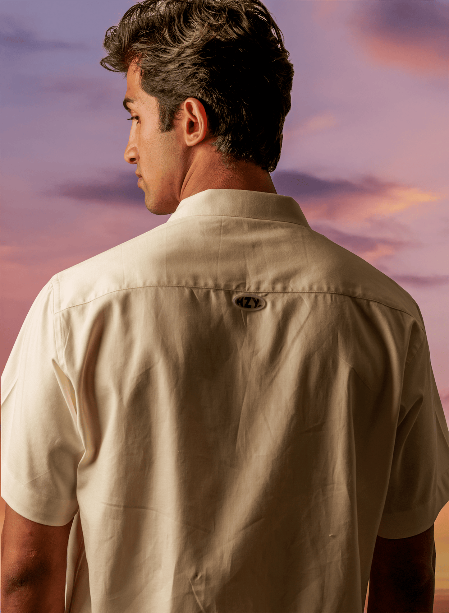 Evolve Hazed Out Off-White Cotton Graphic Shirt