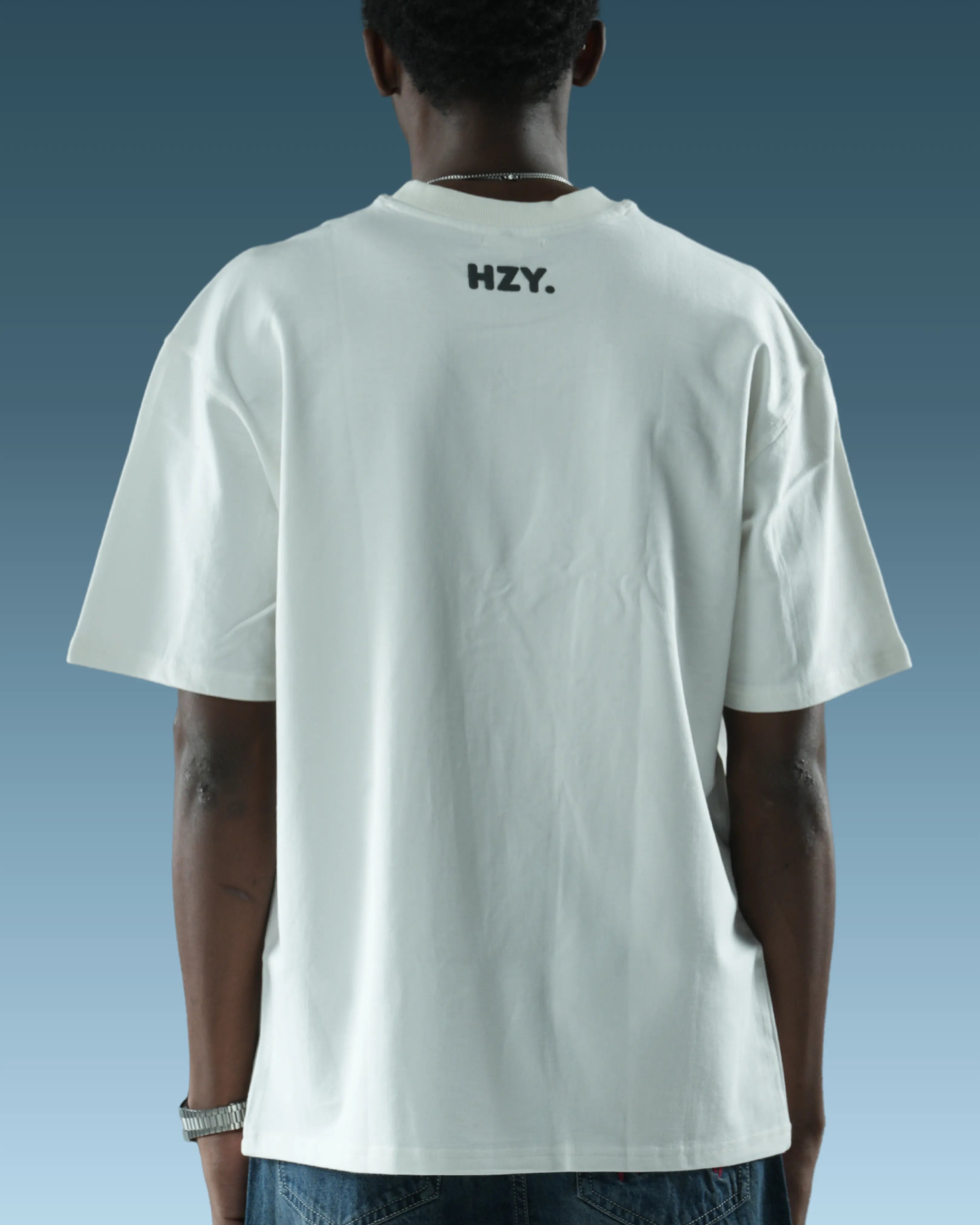 White Premium Oversized T-Shirt with HZY Logo