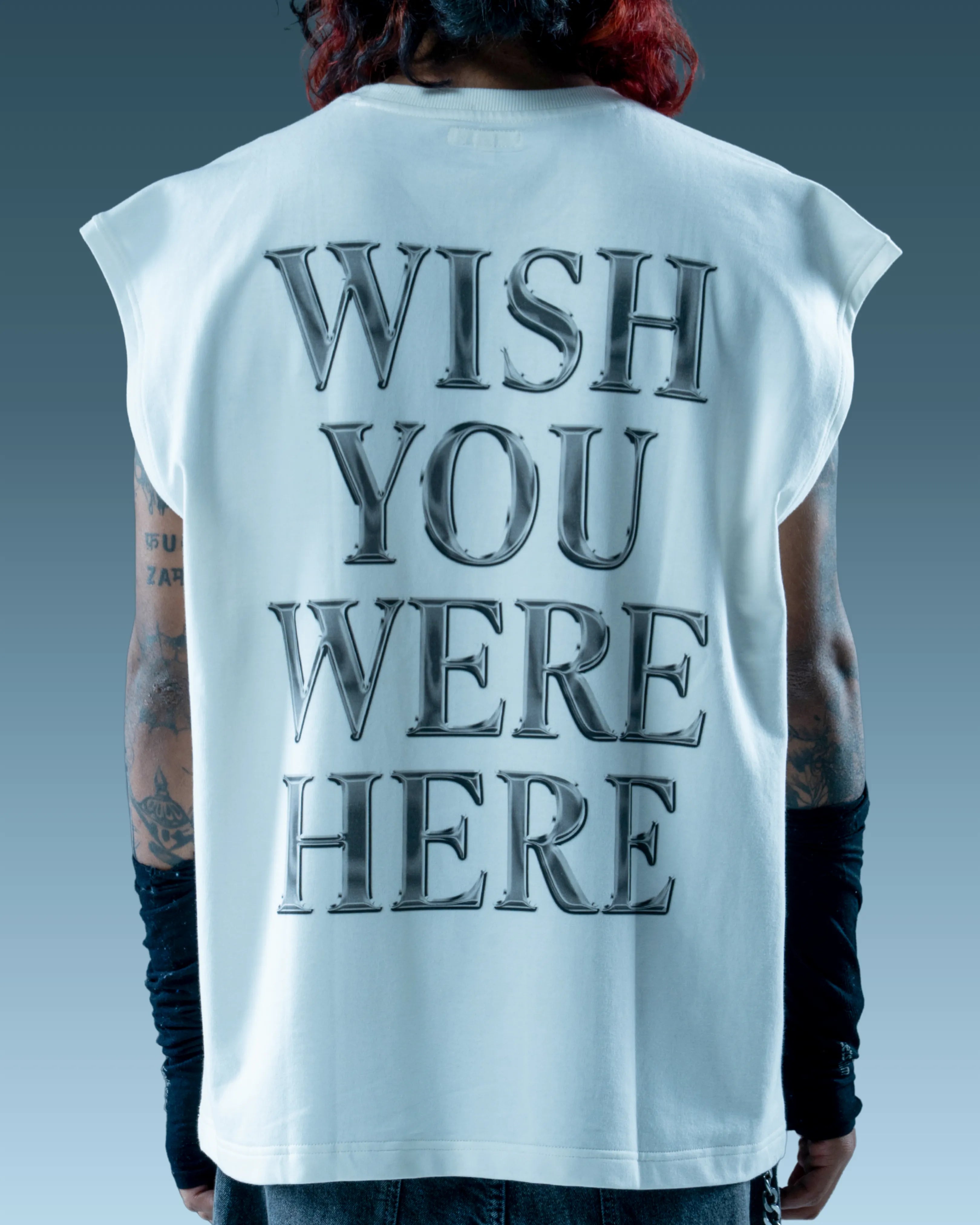 mens oversized white vest